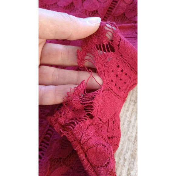 Women's Red Crochet Mini Dress, Size Medium - Picture 11 of 12